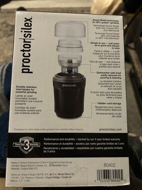 Proctor Silex Black Coffee Grinder - Proctor Silex